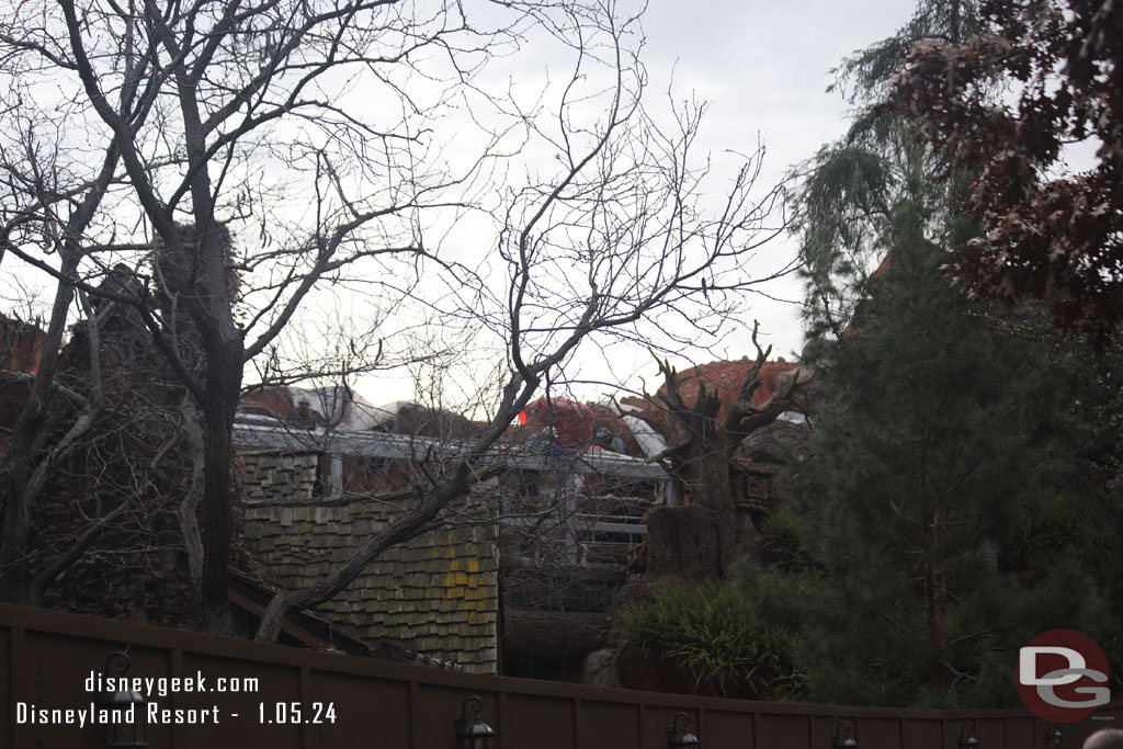 Looks like they will be enclosing a portion of the flume.  Steel has been erected on this portion visible from near the meet and greet area.