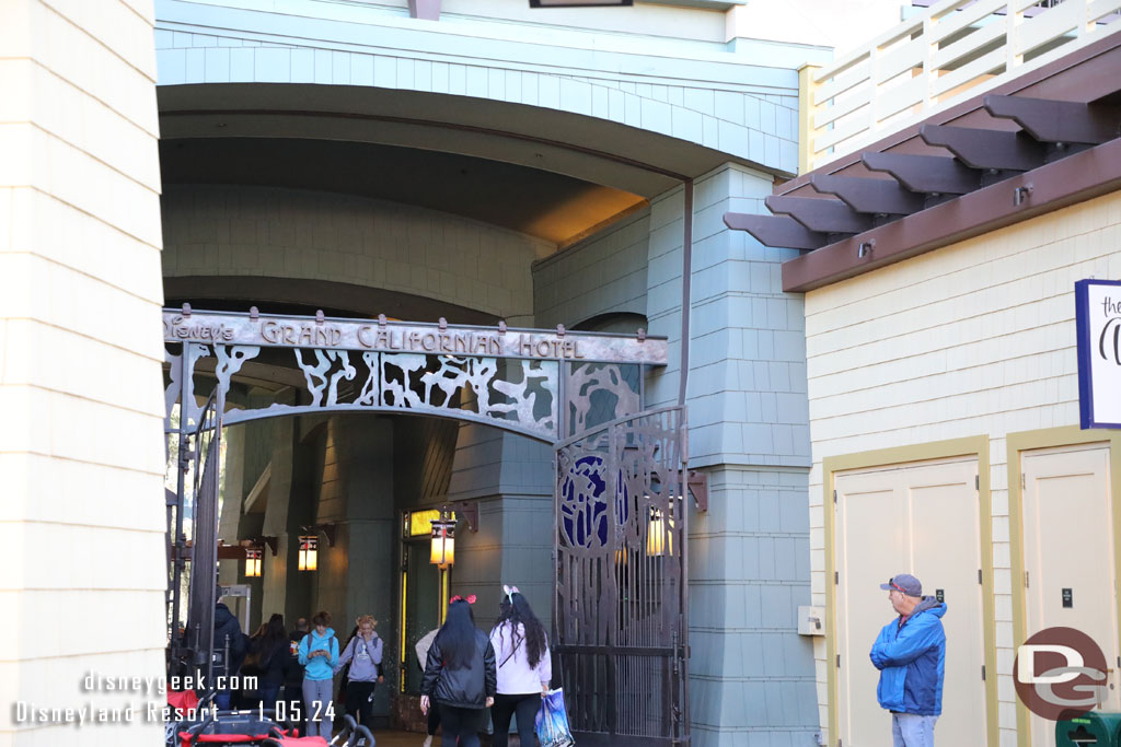 The Disney100 banner is gone from the entrance to the hotel