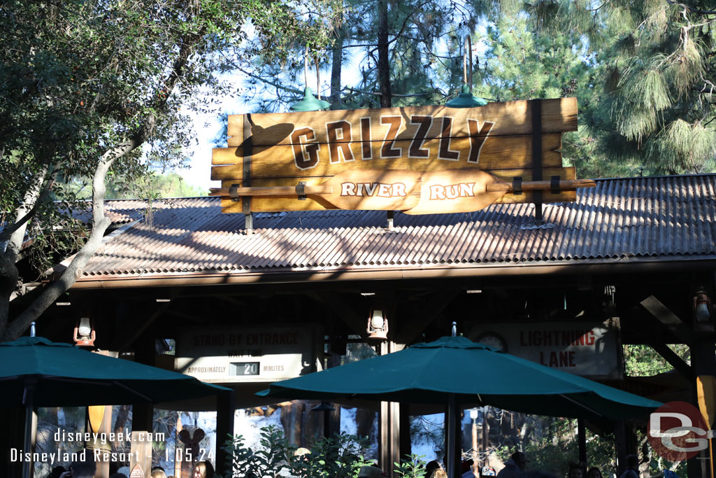 20 min wait at Grizzly River Run