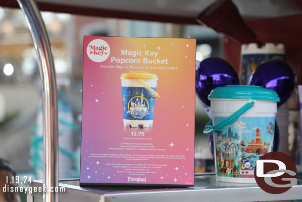 A Magic Key Popcorn Bucket promotion is going on.