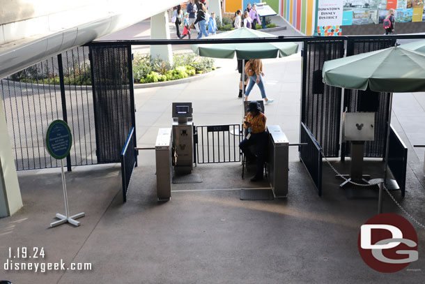 No visible work on the turnstiles yet.  They are all slated to be replaced this year.