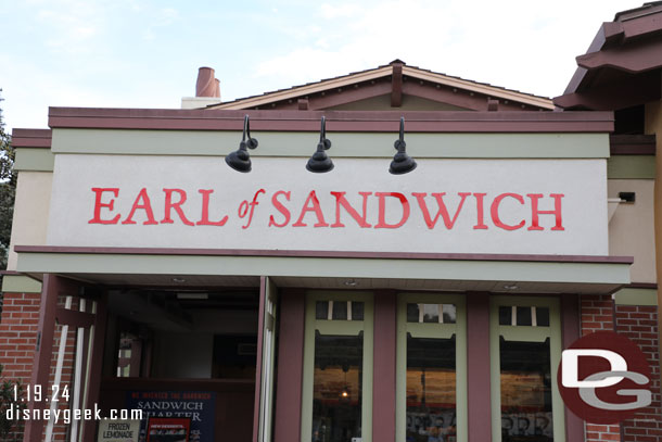 Earl of Sandwich is still open and no indication of when it will be moving locations again.