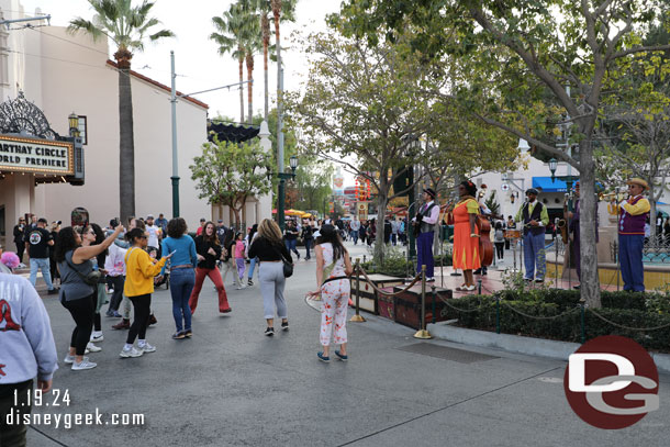 A number of guests dancing along as Five and Dime played