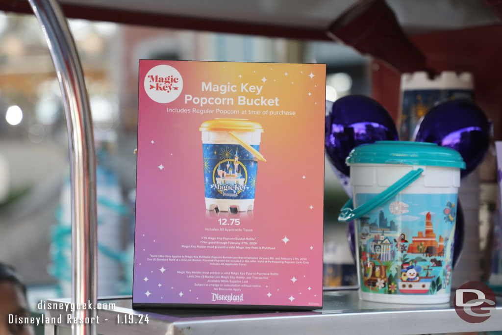 A Magic Key Popcorn Bucket promotion is going on.