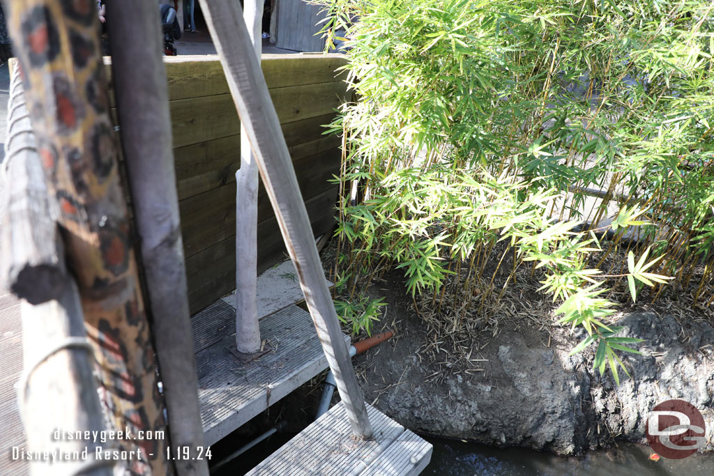 The small wall is still up at the Adventureland entrance