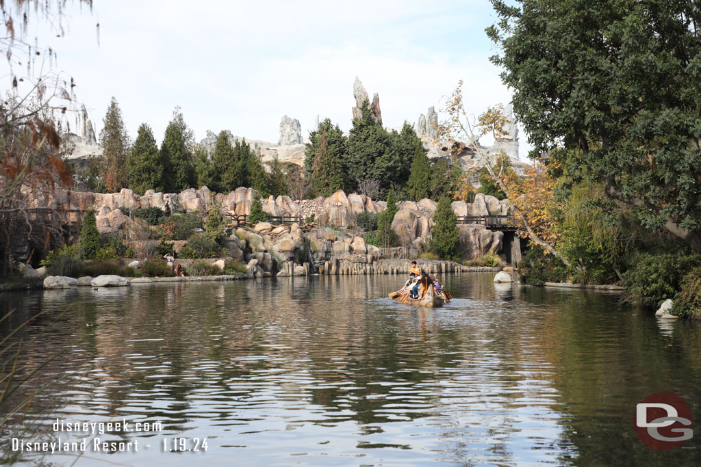 A canoe out on the Rivers of America