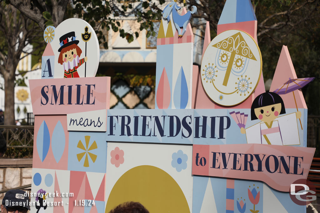 A photo op set up on a small stage in the small world mall area. Assuming the stage is for the after hours parties again this year.