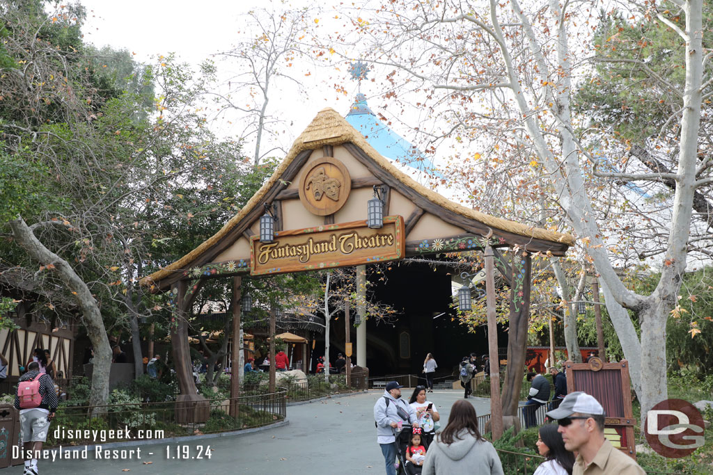 The Fantasyland Theatre is dark right now with no show scheduled.