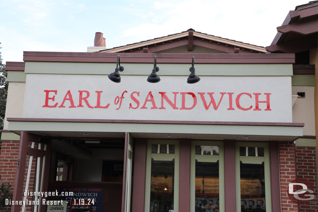 Earl of Sandwich is still open and no indication of when it will be moving locations again.