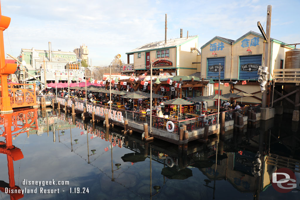 San Fransokyo Square.  The water level is high with Grizzly River Run closed for renovation.