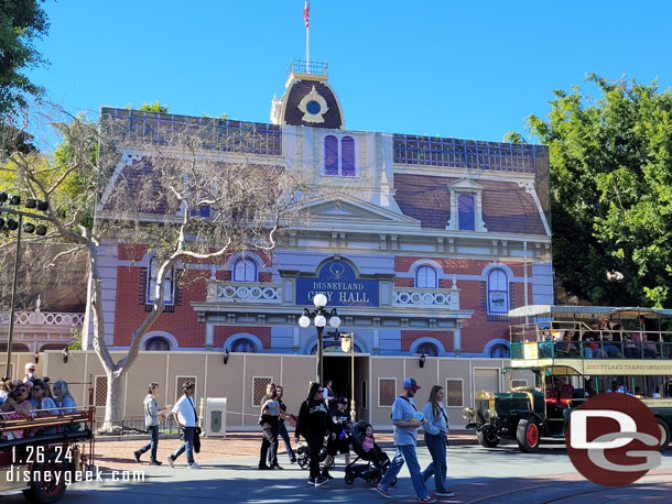 Printed scrims are up on the City Hall and Fire Dept project