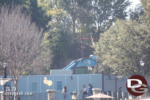 You can see heavy equipment in the former queue