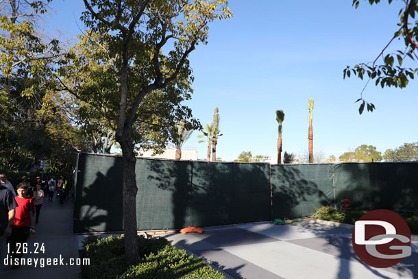 The construction walls are now our further. The driveway is blocked off.