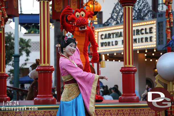 Mulan and Mushu in Mulan's Lunar New Year Procession