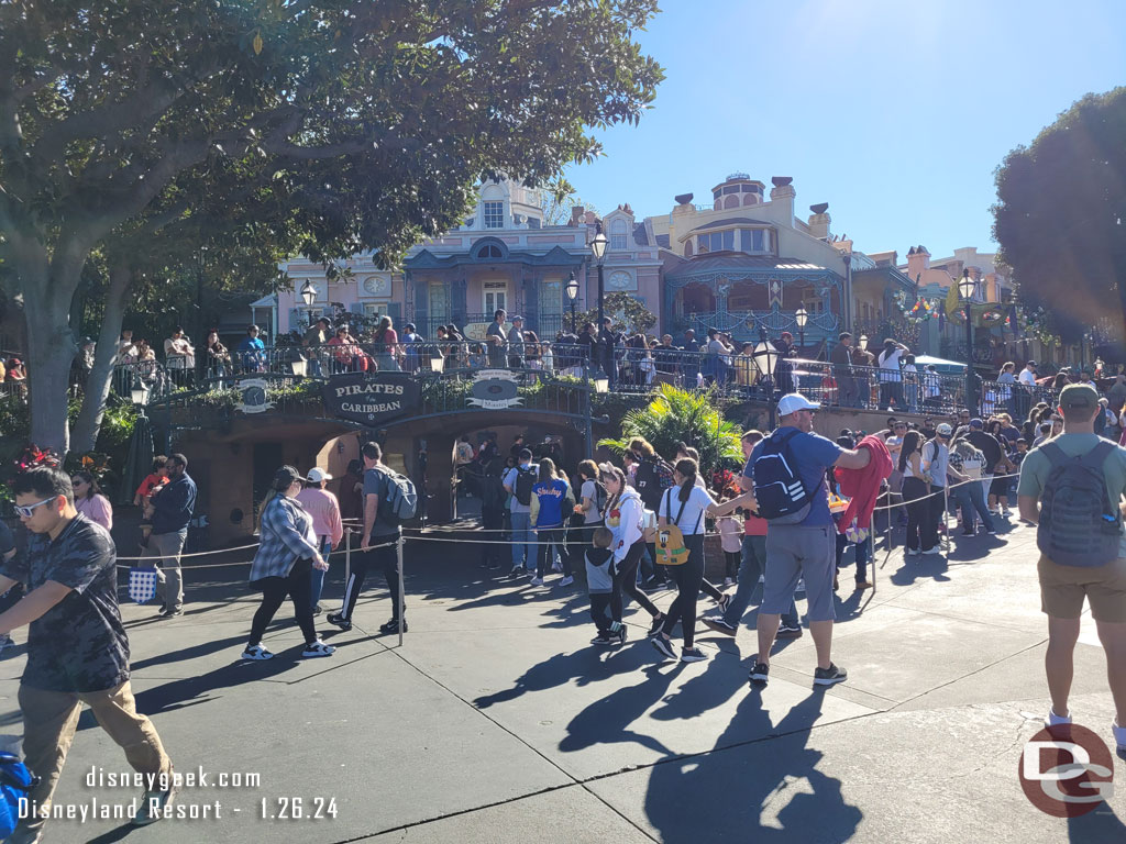 Pirates of the Caribbean now has Genie+, the wait time was posted at 20 minutes when I walked by.