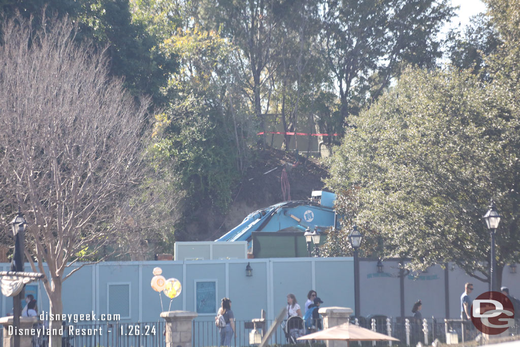 You can see heavy equipment in the former queue