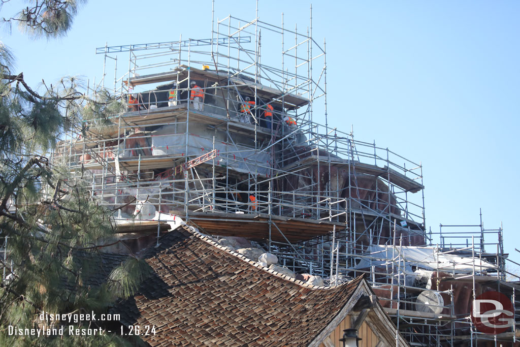 Crews were working on the peak today.