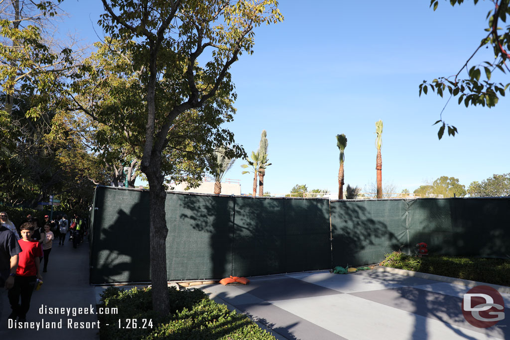 The construction walls are now our further. The driveway is blocked off.