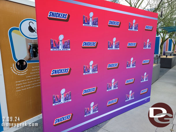 A photo backdrop for the Snickers event