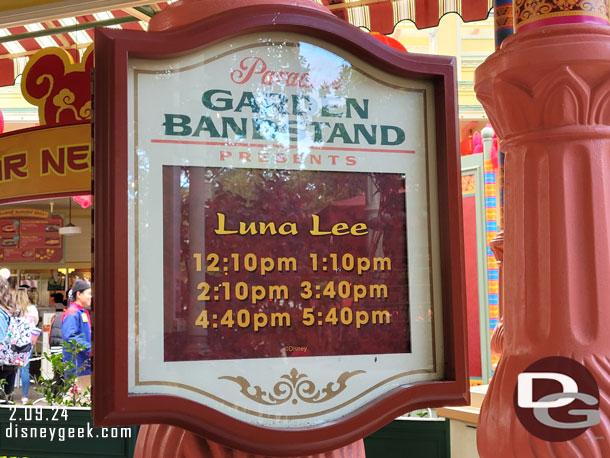 Luna Lee performing today at the Bandstand