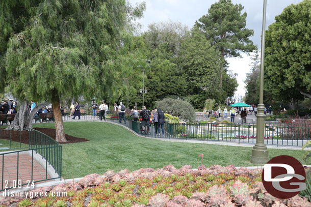 The lights are gone now from the garden area where the Disney100 Minnie Mouse statue was