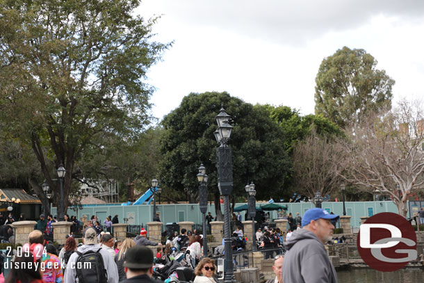 Looking toward the Haunted Mansion queue project.  Not much is visible.