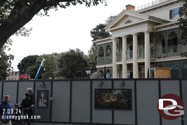 The Haunted Mansion queue project.  Several trees have been cleared but that is about all you can see from this vantage point.