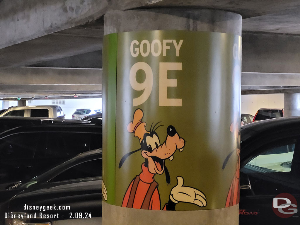 12:11pm - Parked on the Goofy Level of the Mickey and Friends parking structure