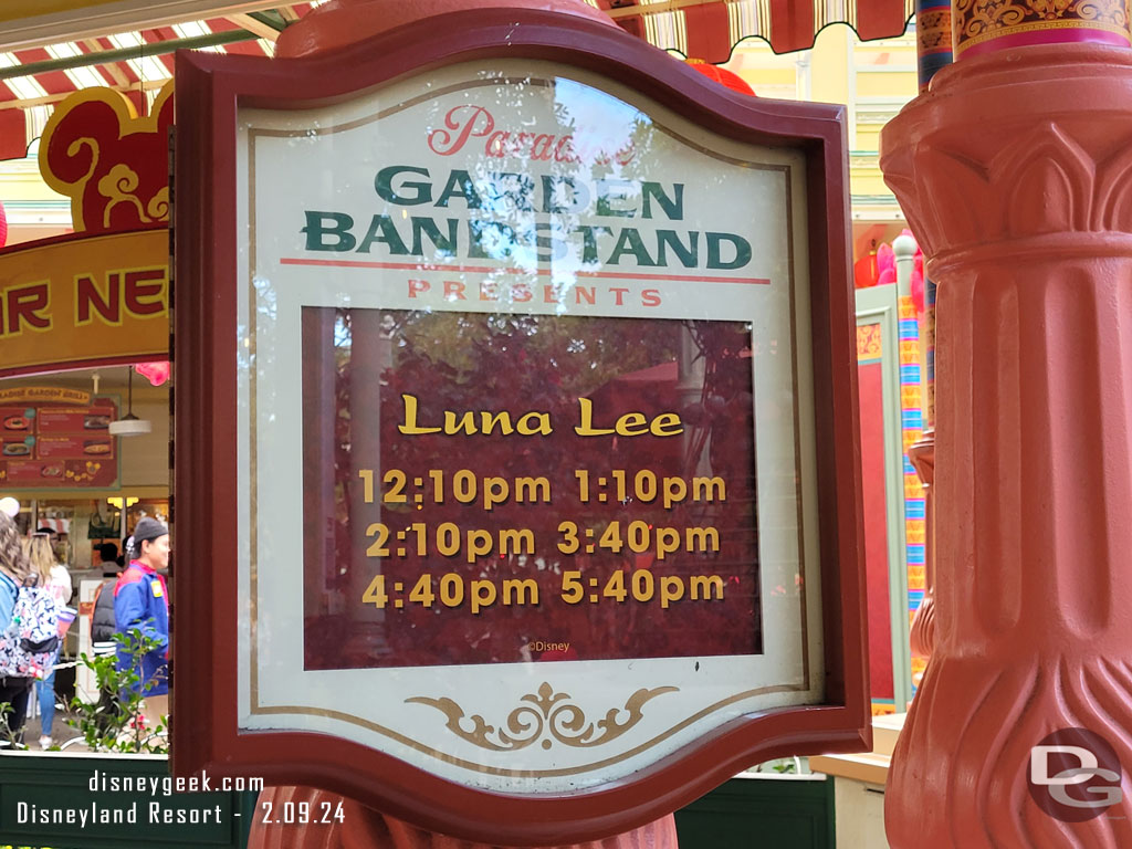 Luna Lee performing today at the Bandstand