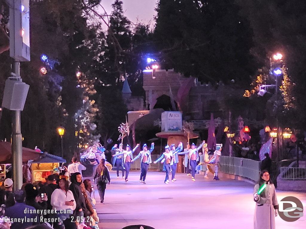 5:48pm - Magic Happens Parade under the lights.