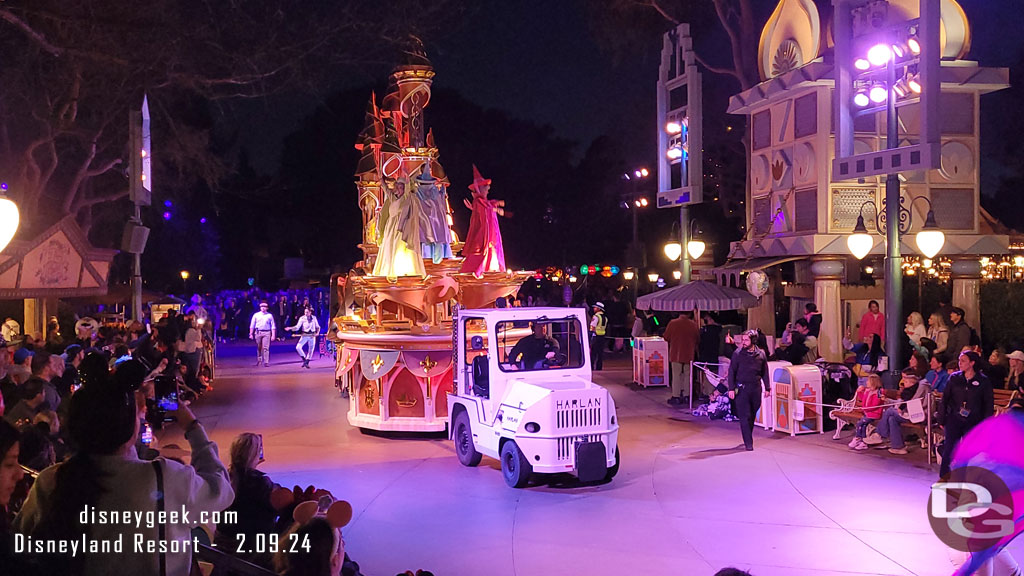 The reason for the delay, there was an issue with the finale float.  