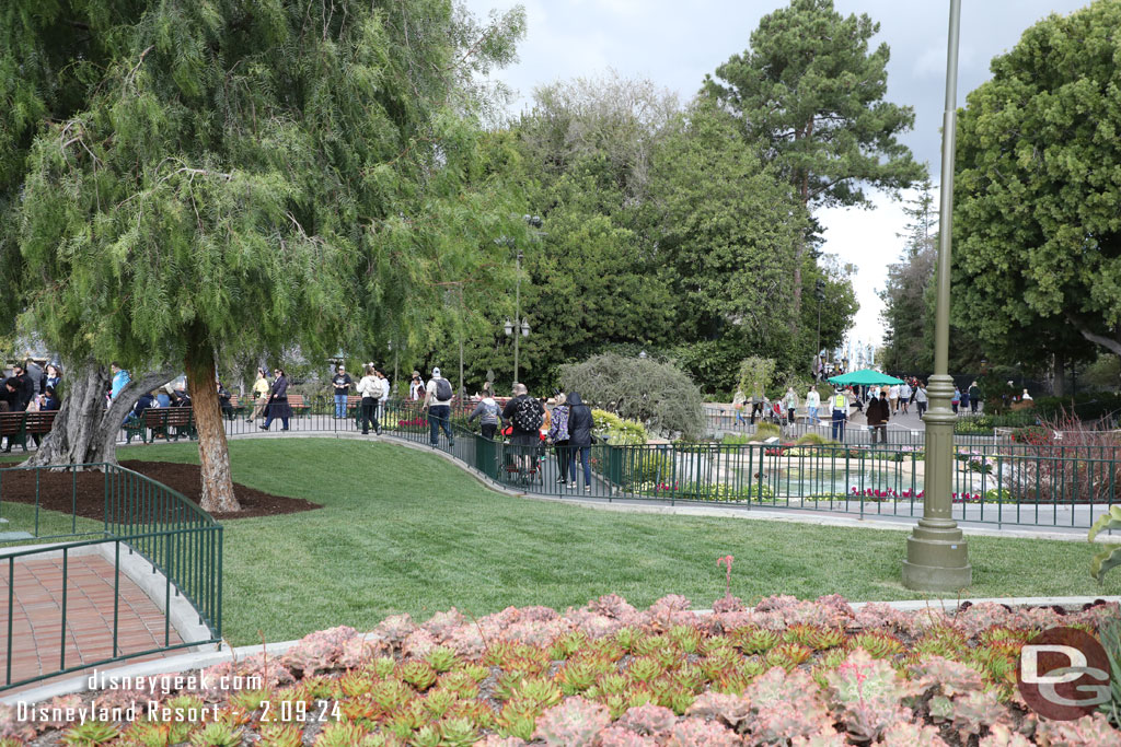 The lights are gone now from the garden area where the Disney100 Minnie Mouse statue was