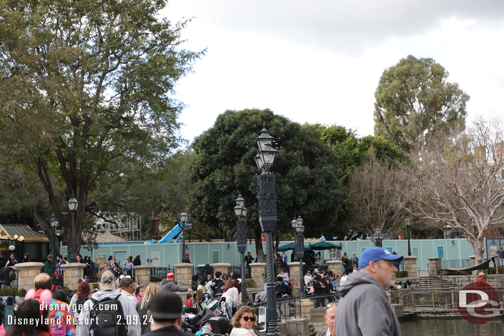 Looking toward the Haunted Mansion queue project.  Not much is visible.