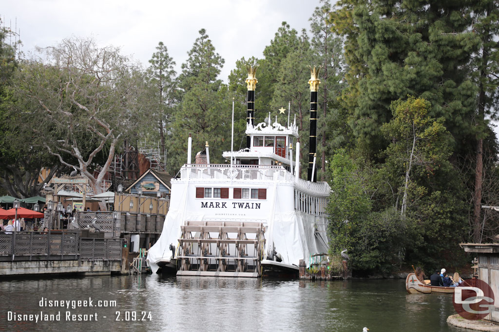 The Mark Twain Riverboat renovation continues. Originally I saw the website had it returning tomorrow, now its in 2 weeks, guessing the recent rain has pushed the schedule.