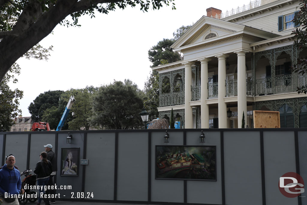 The Haunted Mansion queue project.  Several trees have been cleared but that is about all you can see from this vantage point.