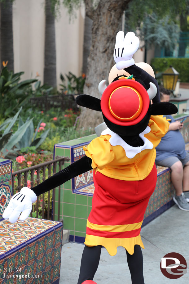 Clarabelle being dramatic on Buena Vista Street