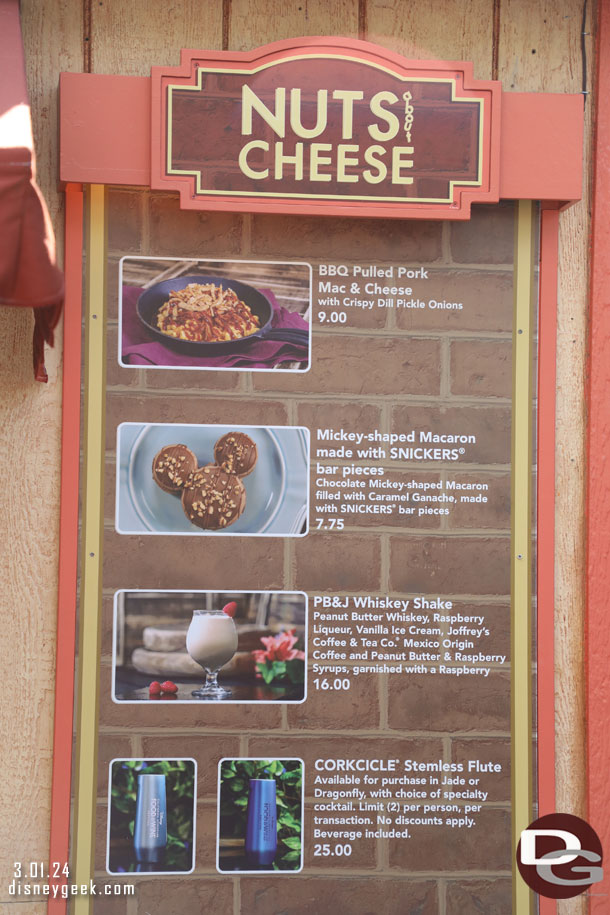 Nuts About Cheese Marketplace Menu