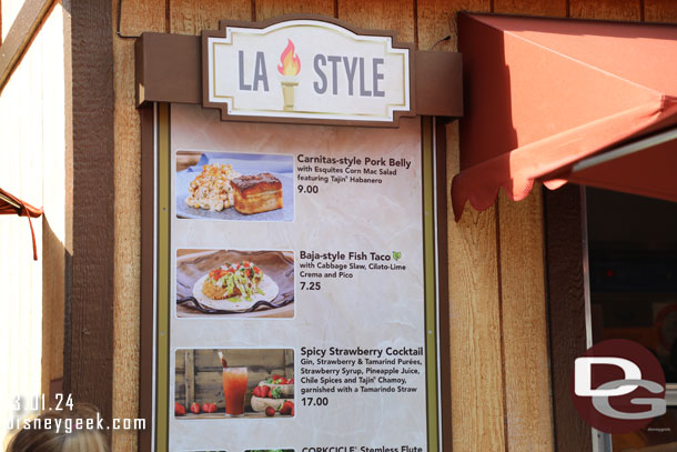 LA Style Marketplace Menu