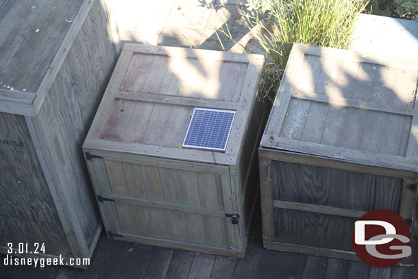 Spotted a solar panel connected to something in this crate near the dock.