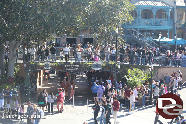 Pirates was posted at 35 minutes and using just a small portion of the extended queue this afternoon