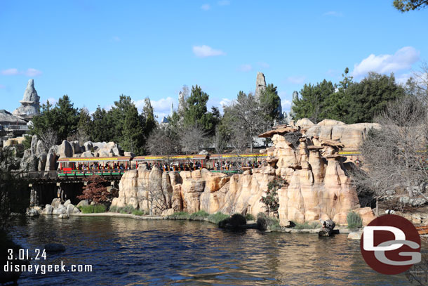 The Disneyland Railroad slowed to a stop