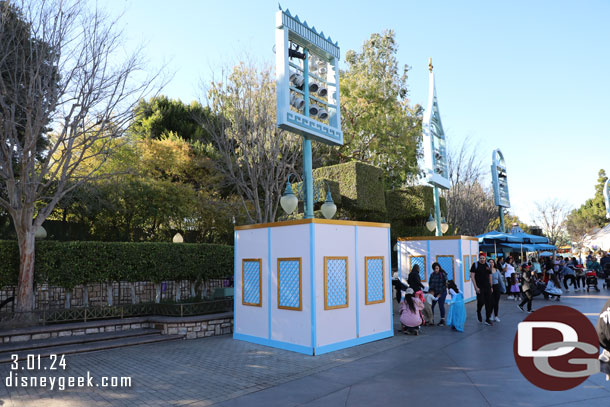 Renovation walls around a couple of the light towers