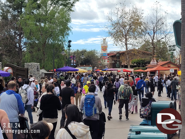 The performance corridor was busy with guests at the marketplaces that opened at 10:30am