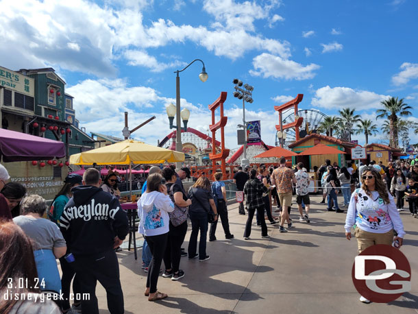 The ordering queue for this marketplace spilled out to the walkway