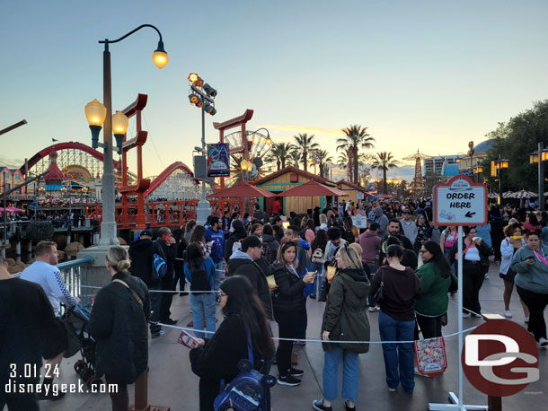 The queues are still healthy as the sun is setting