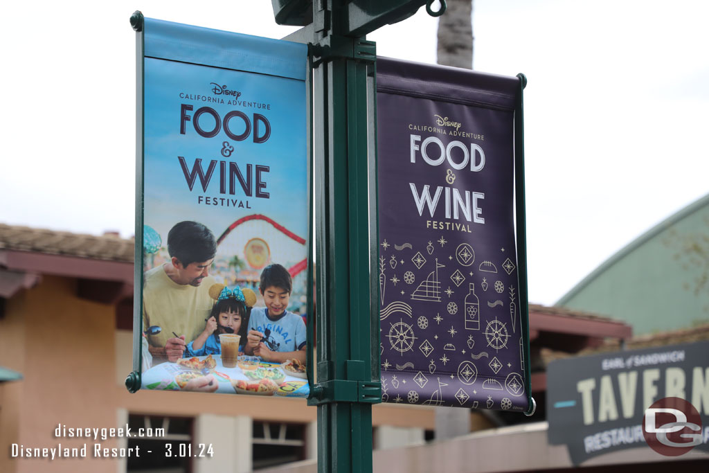 Downtown Disney banners are Food & Wine Festival