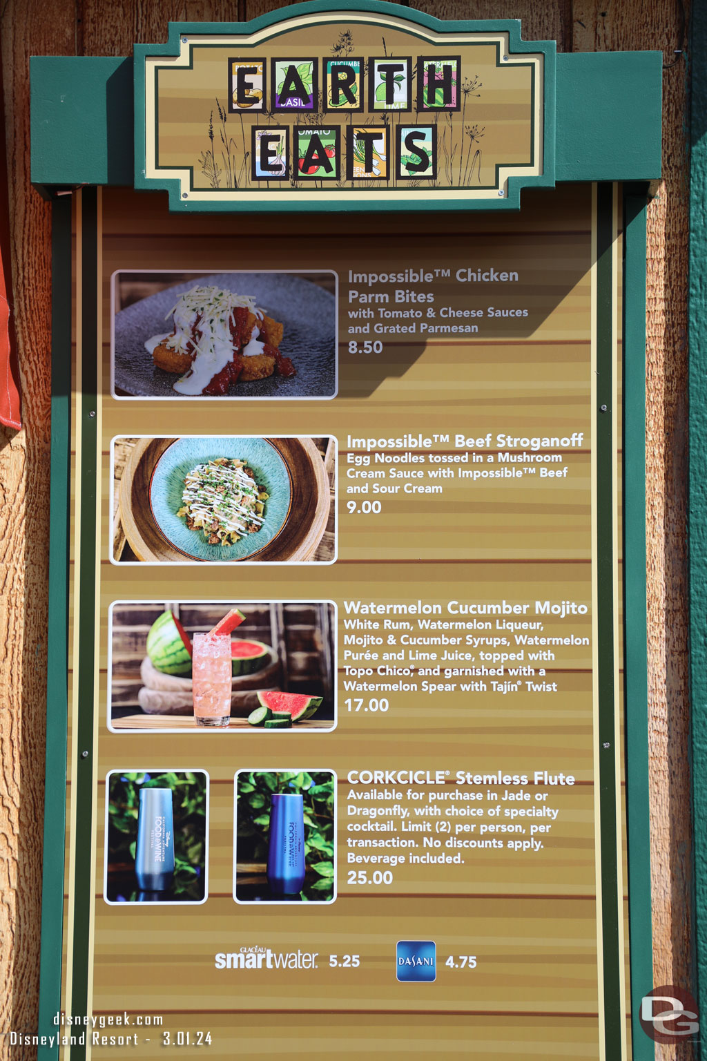 Earth Eats Marketplace Menu