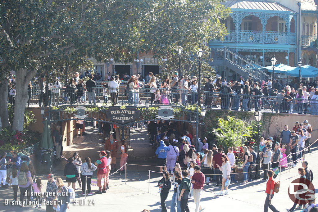 Pirates was posted at 35 minutes and using just a small portion of the extended queue this afternoon