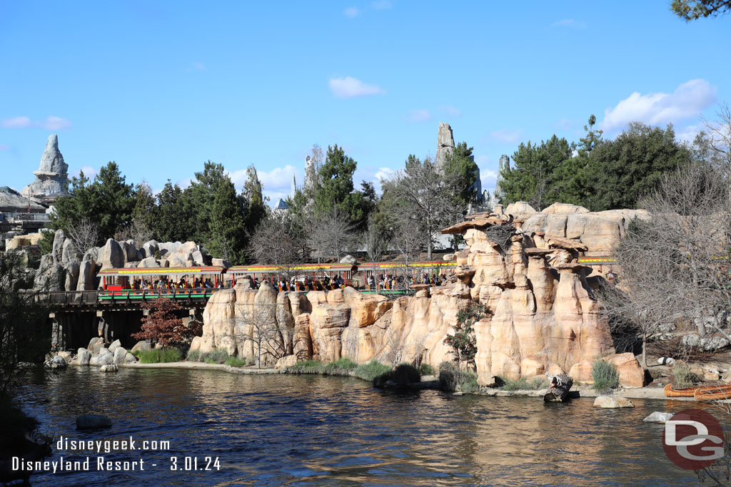 The Disneyland Railroad slowed to a stop