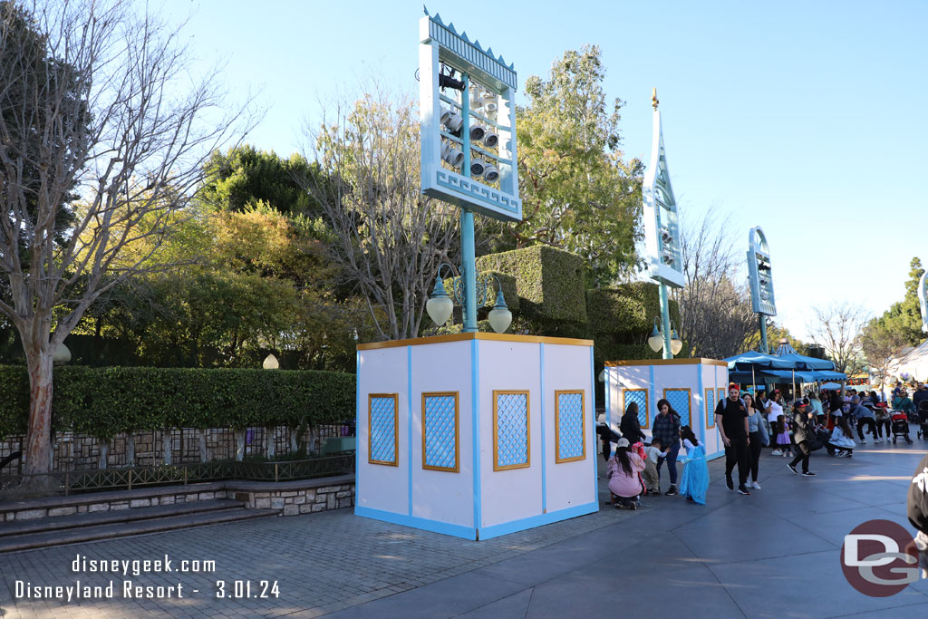 Renovation walls around a couple of the light towers